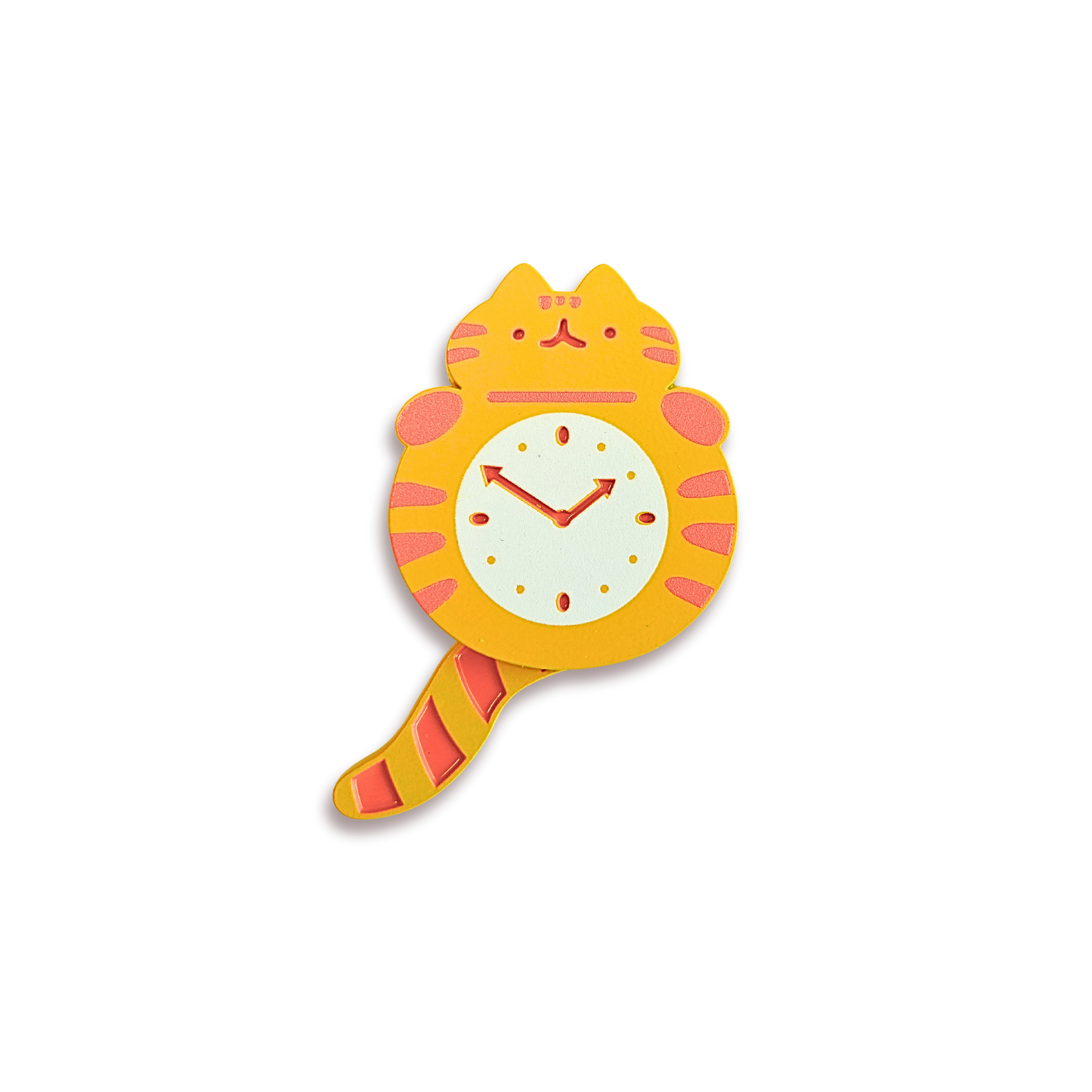 Kitty Clock Enamel Pin (Moveable)