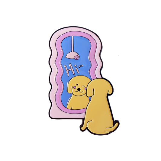 Mirror Pup Enamel Pin