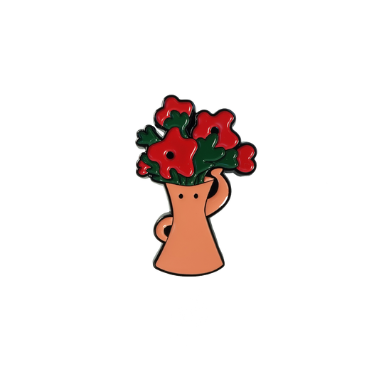 Head Over Flowers Enamel Pin