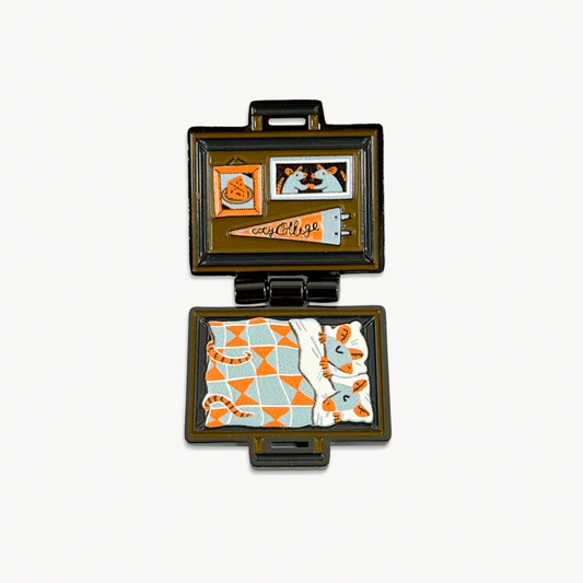 Pocket home Enamel Pin (Moveable)