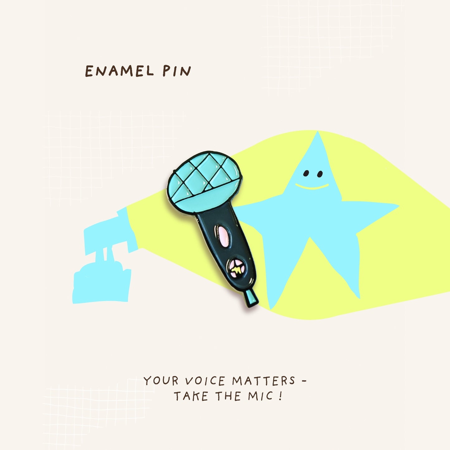 Showtime Mic Enamel Pin