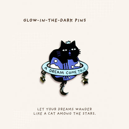 Planet Kitty Enamel Pin (Glow-in-the-dark)