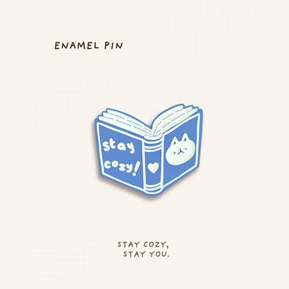 Stay Cozy Book Enamel Pin