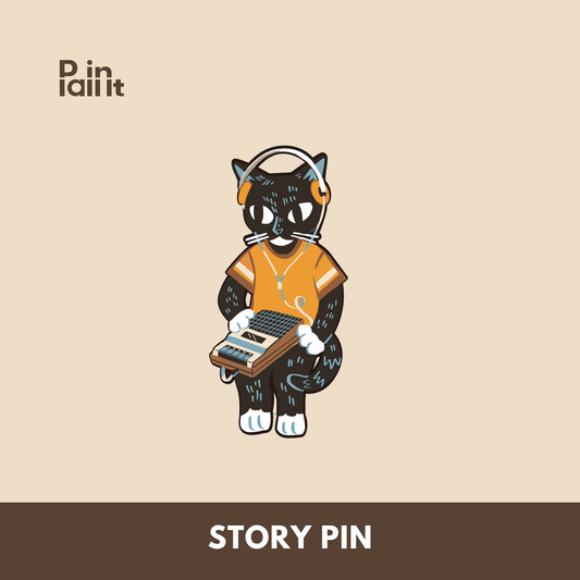 Cassette cat Ticket Enamel Pin