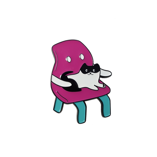 Cozy Cat Chair Enamel Pin