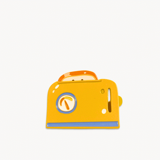 Pup Toaster Enamel Pin (Moveable)